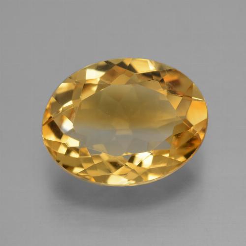 Citrino Laranja Dourado Profundo Natural 3.75ct, Corte Oval, VVS-VS
