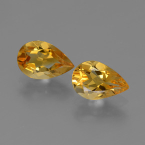 Pedras preciosas de Citrino Laranja Profundo-Ouro natural de 2.07 ct, Formato de pêra, VVS