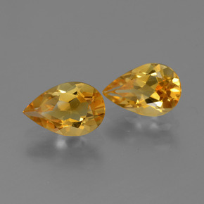 Pedras preciosas de Citrino Laranja Profundo-Ouro natural de 2.07 ct, Formato de pêra, VVS
