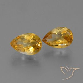 Pedras preciosas de Citrino Laranja Dourado Profundo natural de 2.08 ct, Formato de pêra, VVS-VS