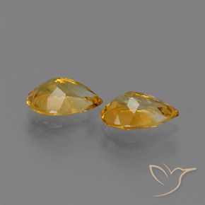Pedras preciosas de Citrino Laranja Dourado Profundo natural de 2.08 ct, Formato de pêra, VVS-VS