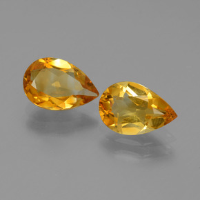 Pedras preciosas de citrino dourado natural de 2,13 ct, formato de pêra, VVS