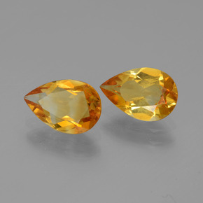 Pedras preciosas de citrino dourado natural de 2,13 ct, formato de pêra, VVS