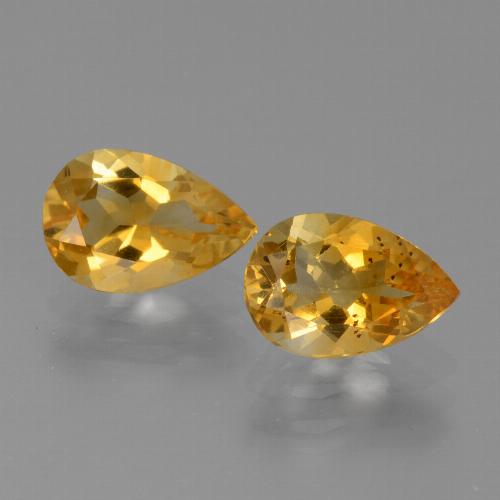 Pedras preciosas de citrino dourado natural de 2,21 ct, formato de pêra, VS