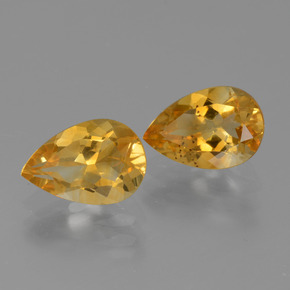 Pedras preciosas de citrino dourado natural de 2,21 ct, formato de pêra, VS