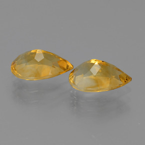Pedras preciosas de citrino dourado natural de 2,21 ct, formato de pêra, VS