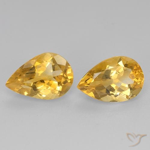 2.34ctw Natural Dourado Citrino, Formato de pêra, VVS-VS