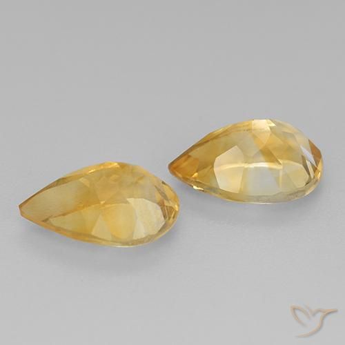 Pedras preciosas de Citrino Dourado natural de 2.34 ct, Formato de pêra, VVS-VS