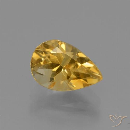 1.27ct Natural Laranja Dourada Citrino, Formato de pêra, VVS