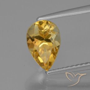 Citrino Laranja Dourada Natural 1.27ct, Formato de pêra, VVS