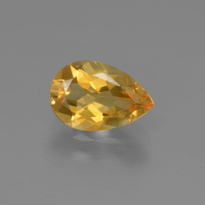 Citrino amarelo natural 1,06ct, formato de pêra, VVS