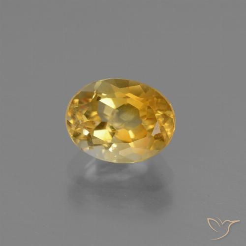 Citrino dourado natural 1,33ct, corte oval, VS