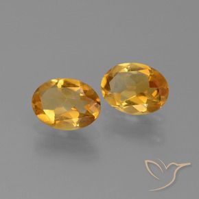 Pedras preciosas de Citrino Laranja-dourado médio-claro natural de 1.82 ct, oval, VS