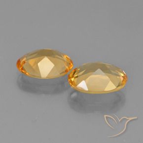 Pedras preciosas de Citrino Dourado Médio-escuro natural de 3.42 ct, oval, VVS-VS