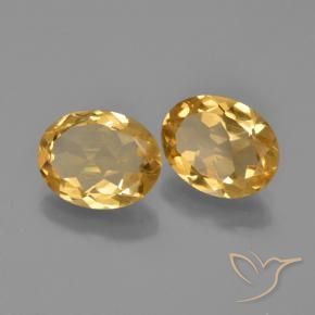 Pedras preciosas de Citrino Laranja claro-dourado natural de 3.87 ct, oval, VS