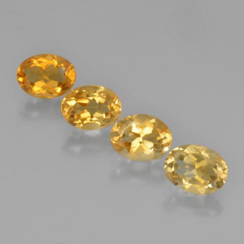 Pedras preciosas de citrino dourado natural de 4,14 ct, corte oval, VS