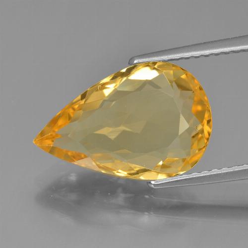 Citrino dourado natural 4,67ct, formato de pêra, VVS