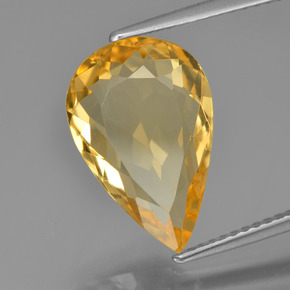 Citrino dourado natural 4,67ct, formato de pêra, VVS