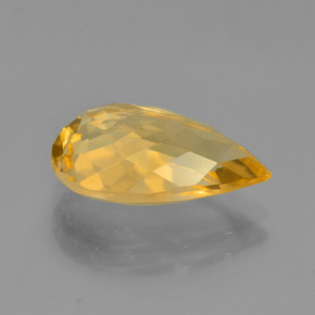 Citrino dourado natural 4,67ct, formato de pêra, VVS