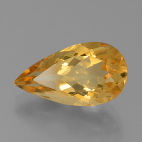 Citrino dourado natural 7,46ct, formato de pêra, VVS