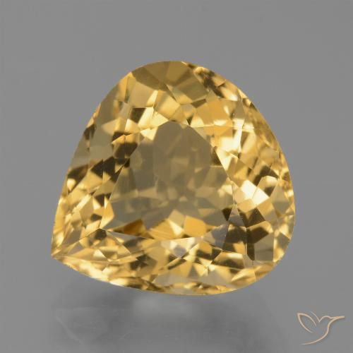 7.27ct Natural Dourado Médio-escuro Citrino, Formato de pêra, VVS