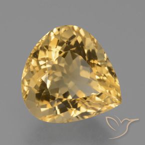 Citrino Dourado Médio-escuro Natural 7.27ct, Formato de pêra, VVS
