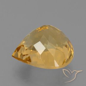 Citrino Dourado Médio-escuro Natural 7.27ct, Formato de pêra, VVS