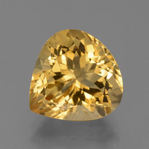 Citrino dourado natural 6,47ct, formato de pêra, VVS