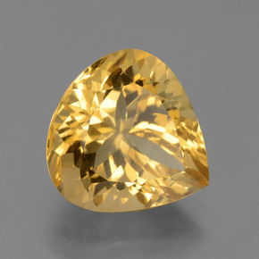 Citrino dourado natural 6,47ct, formato de pêra, VVS