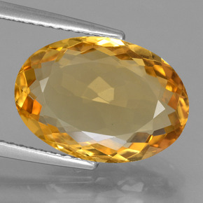 Citrino Laranja Dourado Profundo Natural 5.36ct, Corte Oval, VVS-VS
