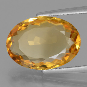 Citrino Laranja Dourado Profundo Natural 5.36ct, Corte Oval, VVS-VS