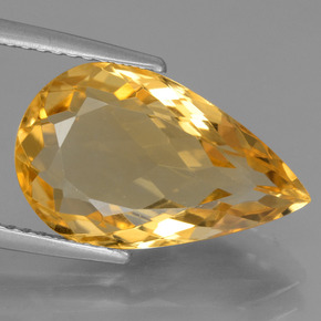 Citrino Laranja Dourado Profundo Natural 5.58ct, Formato de pêra, VVS