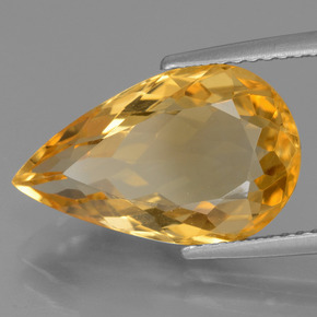 Citrino Laranja Dourado Profundo Natural 5.58ct, Formato de pêra, VVS