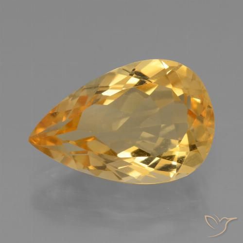 3.92ct Natural Dourado Citrino, Formato de pêra, VVS-VS