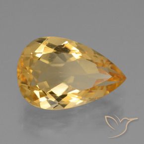 Citrino Dourado Natural 3.92ct, Formato de pêra, VVS-VS