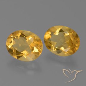 Pedras preciosas de Citrino Dourado Escuro natural de 3.04 ct, oval, VS