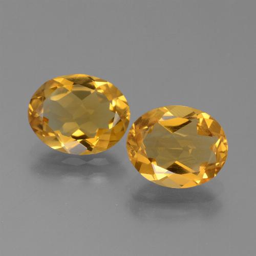 Pedras preciosas de Citrino Laranja Profundo-Ouro natural de 3.93 ct, Corte Oval, VVS-VS