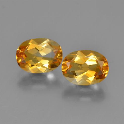 Pedras preciosas de Citrino Laranja Profundo-Ouro natural de 2.36 ct, Corte Oval, VVS