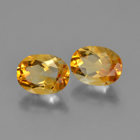 Pedras preciosas de Citrino Laranja Profundo-Ouro natural de 2.36 ct, Corte Oval, VVS