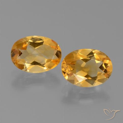 Pedras preciosas de citrino dourado natural de 1,93 ct, corte oval, VVS