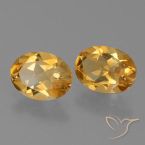 Pedras preciosas de Citrino Dourado Médio-escuro natural de 2.13 ct, oval, VVS