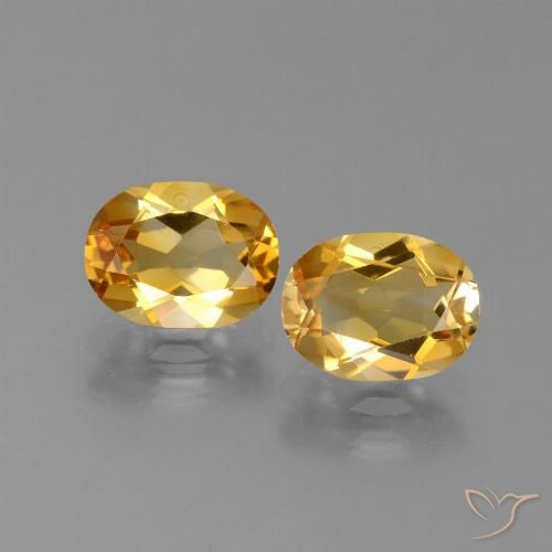Pedras preciosas de citrino dourado natural de 2,35 ct, corte oval, VVS