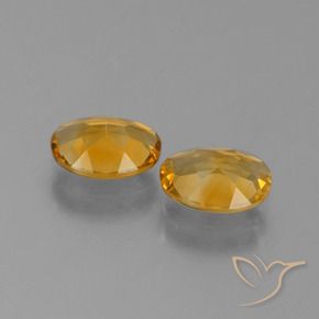 Pedras preciosas de Citrino Dourado Médio-escuro natural de 1.93 ct, oval, VVS-VS