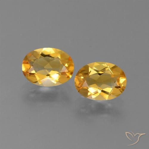 Pedras preciosas de citrino dourado natural de 1,92 ct, corte oval, VVS