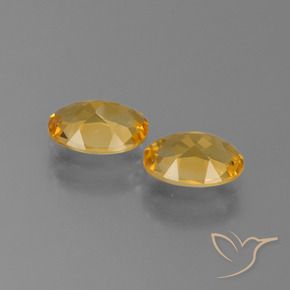 Pedras preciosas de citrino dourado natural de 1,92 ct, corte oval, VVS