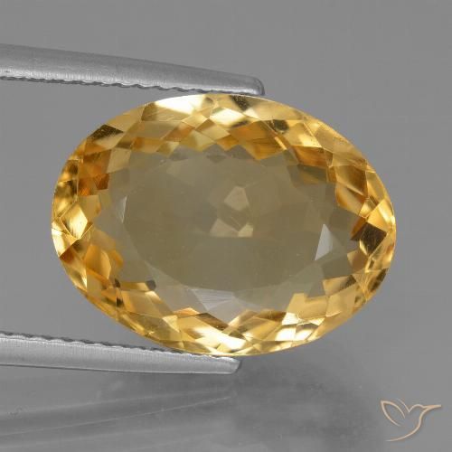 7.11ct Natural Laranja Dourado Profundo Citrino, oval, VVS
