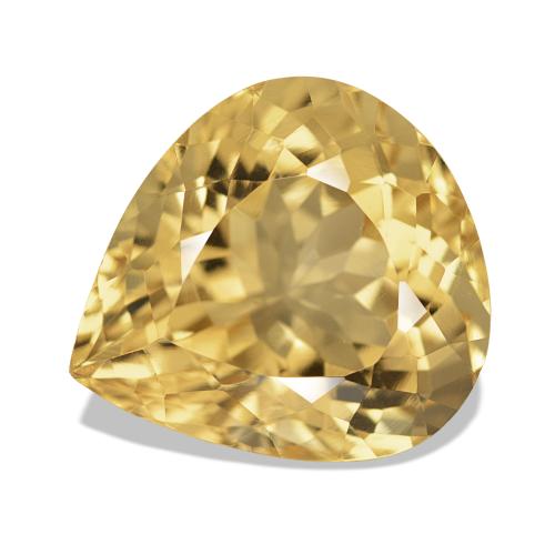 Citrino Dourado Castanho Claro Natural 7.84ct, Formato de pêra, VVS