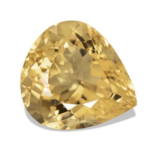 Citrino Dourado Castanho Claro Natural 7.84ct, Formato de pêra, VVS