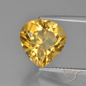 Citrino ouro profundo Natural 3.34ct, Formato de pêra, VS