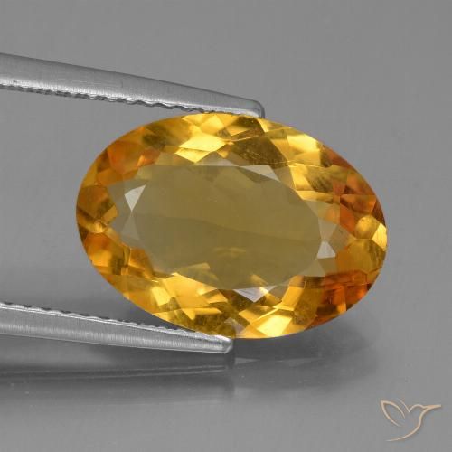 4.07ct Natural Laranja escuro-dourado Citrino, oval, VVS-VS